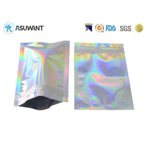 Holographic Weed Aluminium Foil Mylar Zipper Bags For Candy
