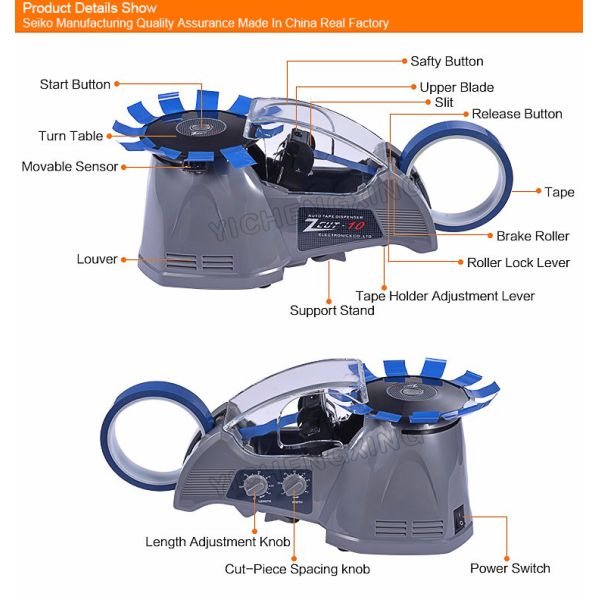 Auotomatic movable sensor tape dispenser cutting tape machine ZCUT-870