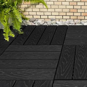 Quality Outdoor Square Wood Deck Tiles Weather Resistant Interlocking Design for sale