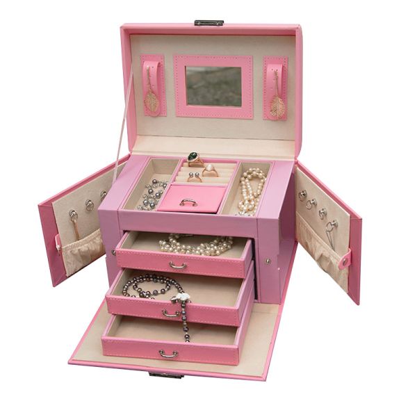 Big Size Luxury Necklace Box , Dust Resistant Portable Jewelry Display Cases