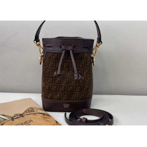 China Drawstring Coffee Small Leather Crossbody Bag Old Flower Pattern on sale