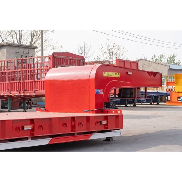 24hour Online Service Chinese Standard 60 Tons Lowbed Semi Trailer with Landing Gear