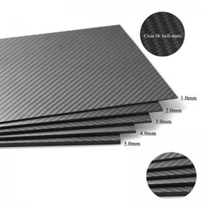 Quality Custom Size High Strength 100% Carbon Fiber Sheets Matte / Gloss Surface for sale