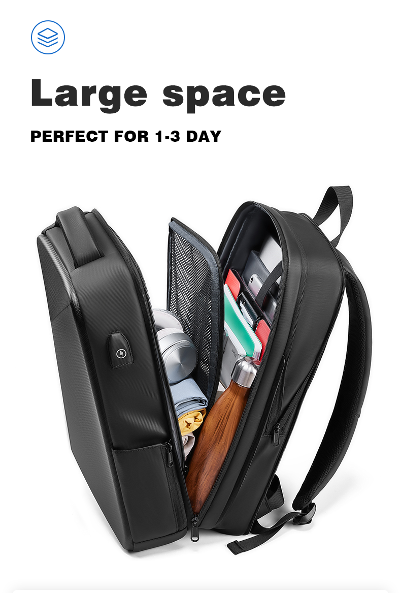 OEM ODM Waterproof Hard Shell Backpack 15.6inch Usb Laptop Backpack