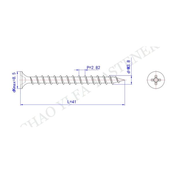 Coarse Thread Bugle Batten Screws Type 17 For Treated Pine Cutting Point