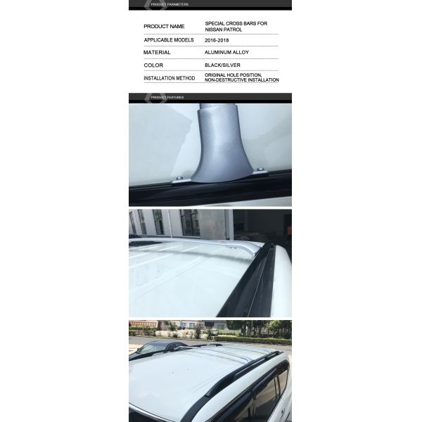 Nissan Patrol B061 Car Rack Cross Bars Custom Color With Mounting Hardware