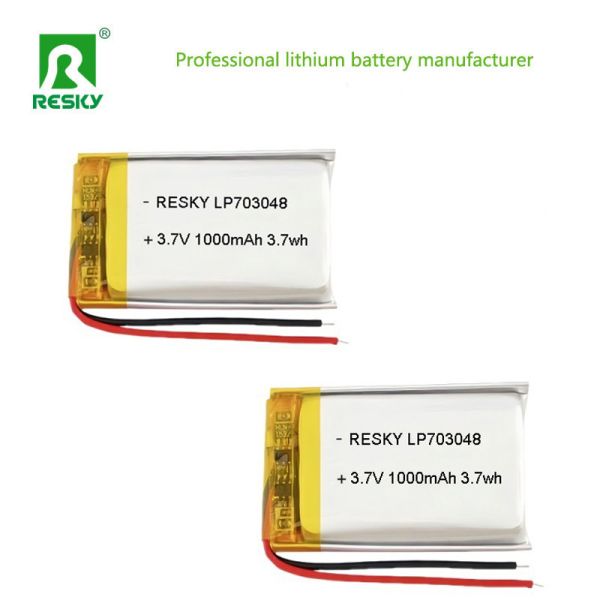 Power Lipo Battery RESKY LP703048 3.7v 1000mAh 3.7Wh Rechargeable Lithium Polymer Batteries