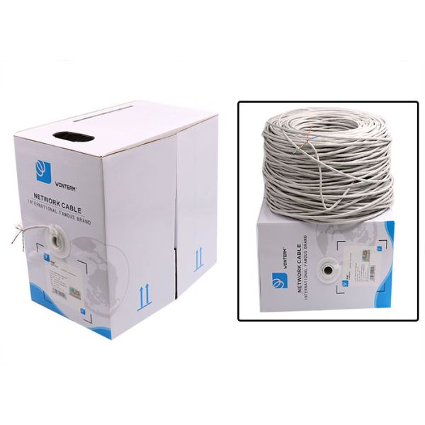 Ethernet Network Cat5e UTP Cable with Solid Conductors , Single jacket