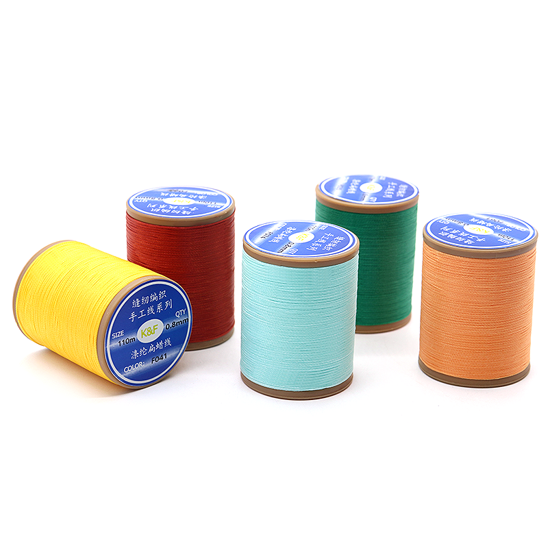 Flat Wax Flat Lines 0.8mm Leather Polyester Waxed Thread for Handmade DIY Sewing Tool