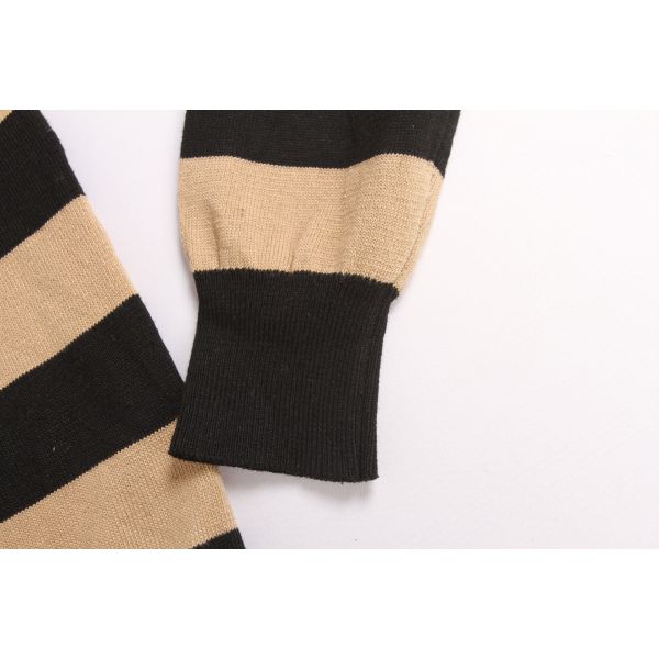 Polyester Womens Striped Long Sleeve Sweater For Autumn