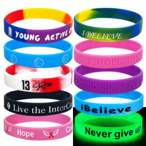 Quality Segmented Style Printed Silicone Wristbands 25cm Length for sale