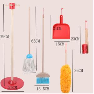 Children Wooden Toy Set High Simulation Home Baby Sweeping Toy