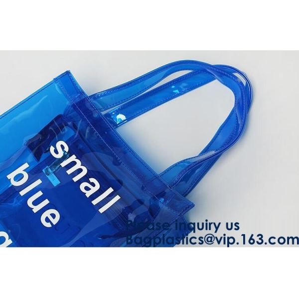 Stylish Waterproof Transparent Clear Tote PVC Beach Bag,Girls Fancy Clear Transparent Pvc Handbag Beach Shoulder Sling