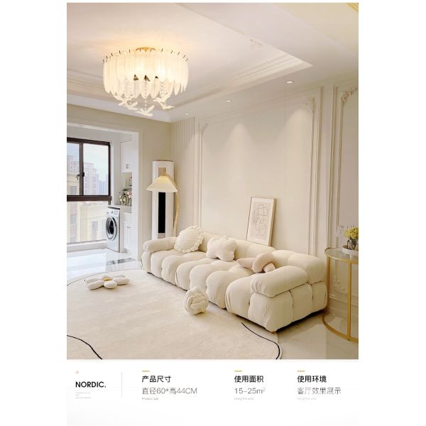 Creative Glass Feather Chandelier Modern Living Bedroom Kitchen Island Hanging（WH-CY-252）