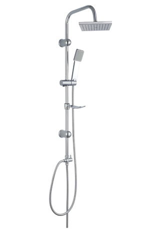 Wall Mount Rainfall Bathroom Shower Set stainless column pipe with ABS handheld shower head function