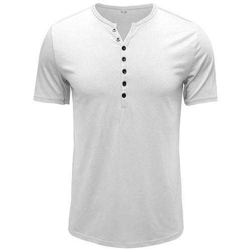 2021 Trend Fashionable Solid Short T-Shirt For Men V-Neck T-Shirt For Men