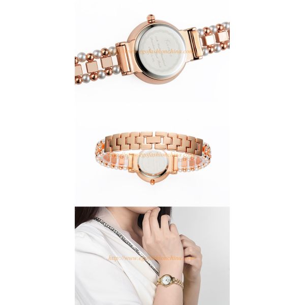KM26 Pearl Bracelet Watch Woman Female Bangles Golden Watches for Lady Luxury Wristwatch