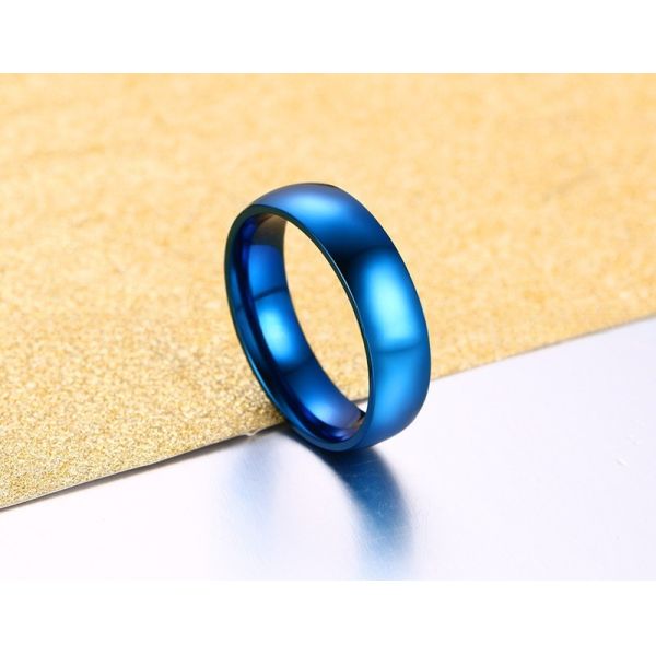 6mm Stainless Steel Rings High Polished Plain Domed For Men Women