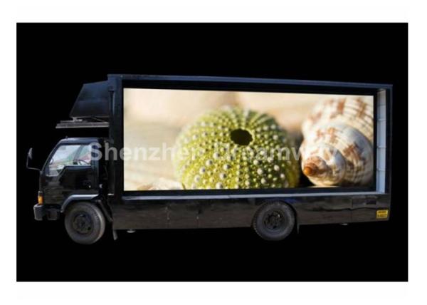 Three Sides PH10 Truck Mobile LED Display , 1R1G1B Mobile LED Screen For