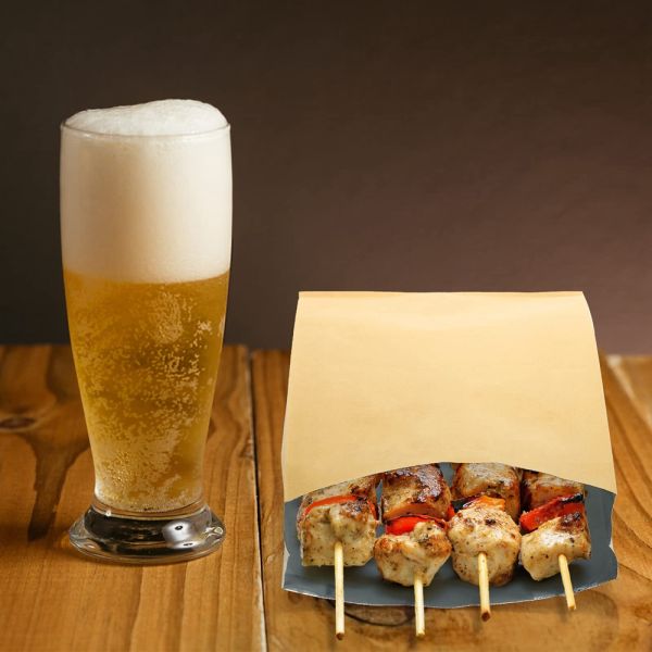 Paper Type Kraft Paper Customized Size Bbq Food Bag With Aluminum Foil