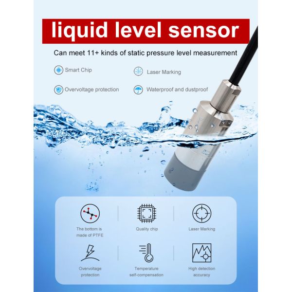 PPM-T127K Submersible Water Level Sensor With PTFE Bottom
