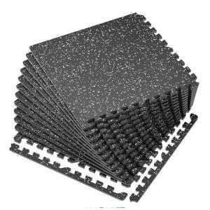 China Interlocking Rubber Gym Floor Tiles 1000x1000mm Shock Absorbent on sale