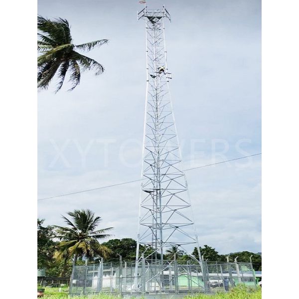 3 Legged Steel Tubular Self Supporting Hot Dip Galvanized 40m Telecom Cell Tower