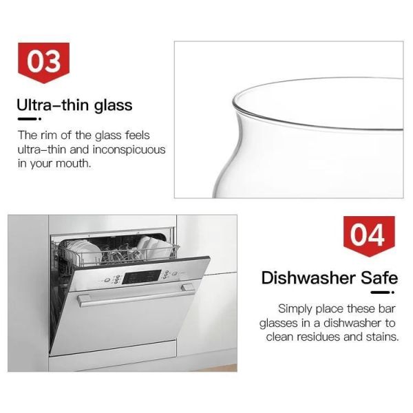 Ultrathin Custom Clear Cocktail Glass Hand-Blown Bar Accessories