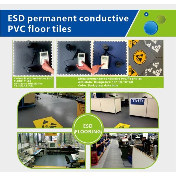 ESD Interlocking PVC Garage Flooring 10 Ohm ESD Flooring Tiles