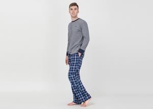 Quality Plus Size Mens Luxury Sleepwear Spring Pajamas Functional Placket With One Button for sale