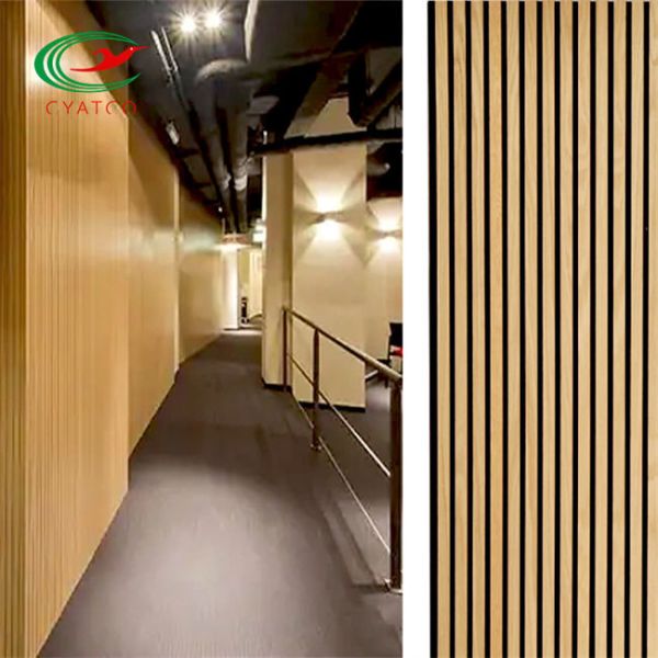 Fireproof Slatted Timber Wood Sound Panels Thickness 21mm Harmless