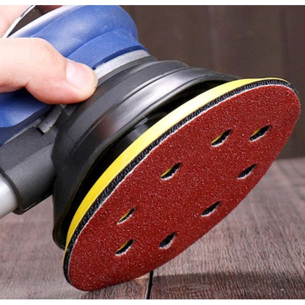 Red Aluminum Oxide Hook And Loop Sanding Discs 80pcs Mix Grits Sandpaper Discs