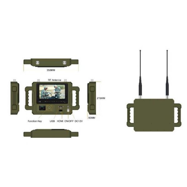 7'' FPV COFDM Monitor Receiver 1080P HD Readable Wireless Digital Receiver