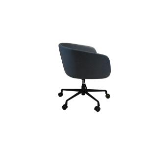 Quality Metal Base Upholstered Swivel Armchair Black Swivel Lounge Chair for sale