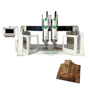 Quality 4 Axis CNC Stone Carving Machine Double Spindles 1500x3000mm Worktable for sale