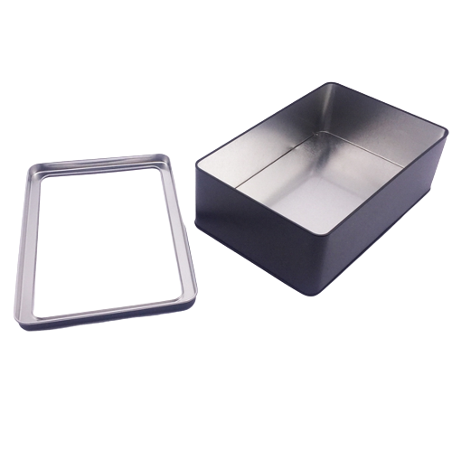 Large Black Empty Cookie Tins Glossy Varnish Butter Cookie Tins With Transparent Window Lid