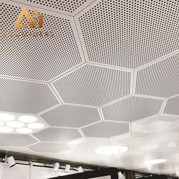 White metal ceiling panels