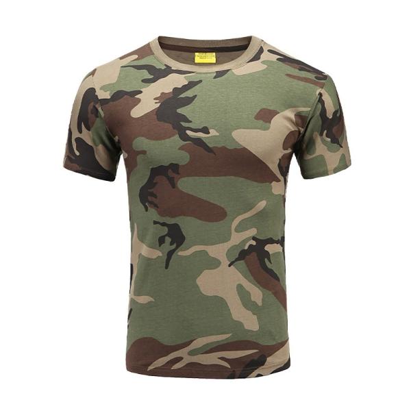 China Xinxin Manufacturer Camouflage Round Neck Pure Cotton Short Sleeves Tactical Training T-shirt
