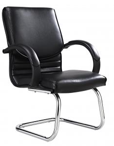 Quality Chrome Arm Executive Conference Room Chairs Without Casters High Durability for sale