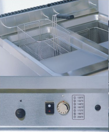 Zinc Alloy Knob Cooking Lines , Restaurant Gas Deep Fryer Commercial 20L / Tank