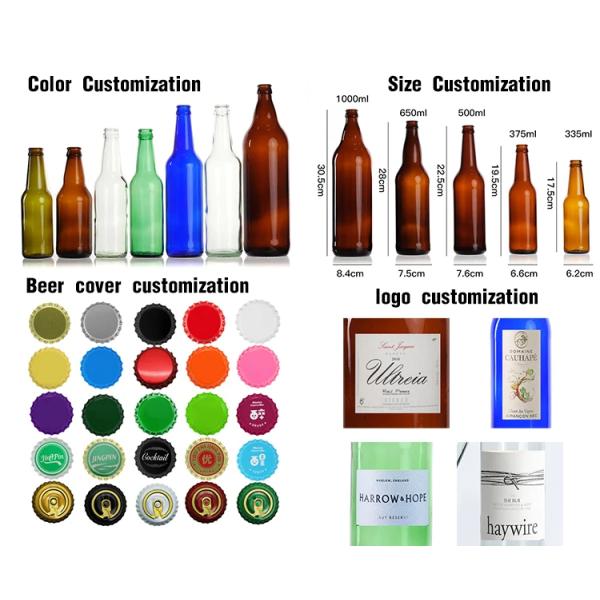 Wholesale Flip Top Custom Coloured 250ml 330ml 500ml Empty Glass Beer Bottles Beer