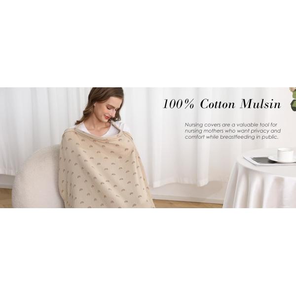Nursing Cover for Baby Breastfeeding, 100% Cotton Breastfeeding Cover