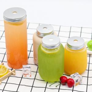 12oz Clear 49mm Straw Hole Disposable Plastic Jars