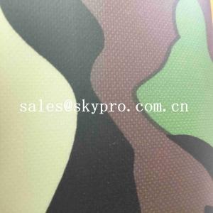 Quality Thin 0.5mm Thick PVC Coated Fabric Plastic Sheet Camouflage 210T Polyester Printed Fabrics for sale