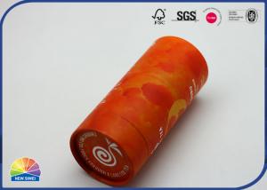 Quality Orange Special Paper Packaging Tube With Embossing God Hot Stamping Printing for sale