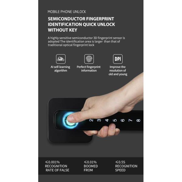 Zinc Alloy Tuya APP Smart Lock Password Keyless Electronic Home Door Lock