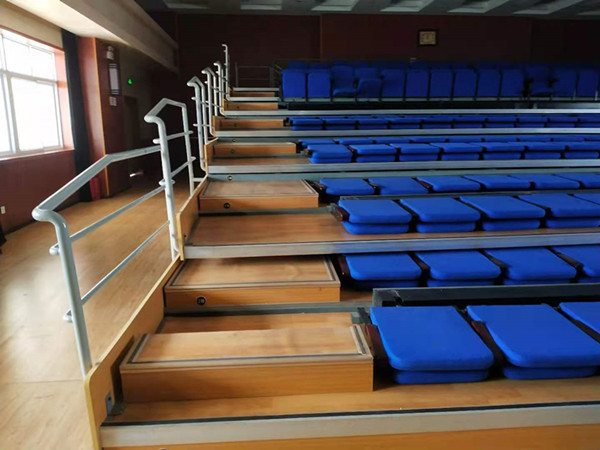Cold Rolled Steel Folding Bleacher Seats / Theatre Retractable Tiered Seating