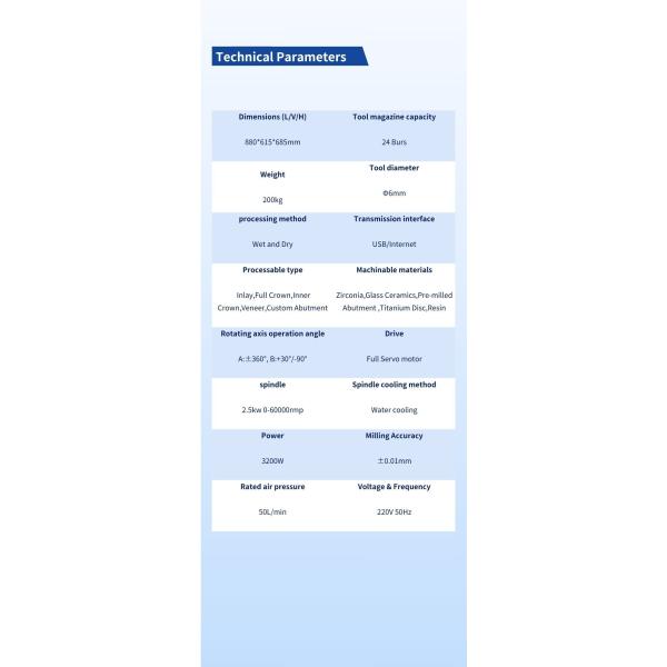 SK-2000 The 5-Axis Dental Milling Machine for Zirconia Ceramics and More Dual-Processing Capability