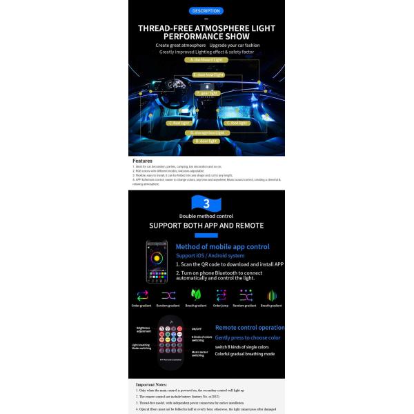 DC 12V Car Modification Accessories Car Interior Ambient Lighting Gossip Lamp