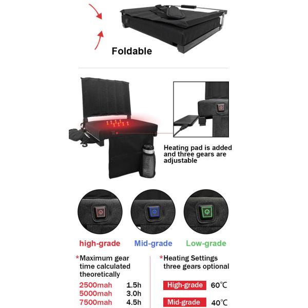 Cushion Warmers Folding Heated Chair Heated Stadium Seat For Bleachers